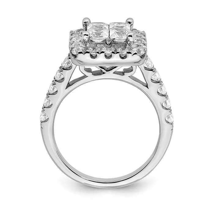 Goldia 14k White Gold Real Diamond Cluster Real Diamond Engagement Ring Rings