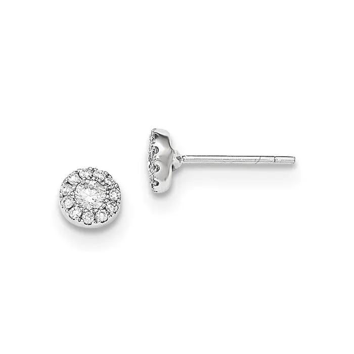 Goldia 14k White Gold Real Diamond Post Earrings Earrings