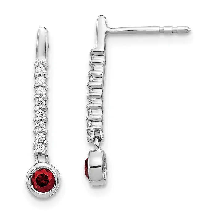 Goldia 14k White Gold RedWhite Real Diamond Earrings Earrings