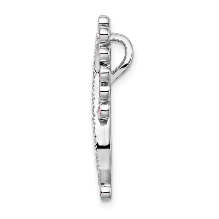 Goldia 14k White Gold Ruby and Real Diamond Infinity Chain Slide Rings
