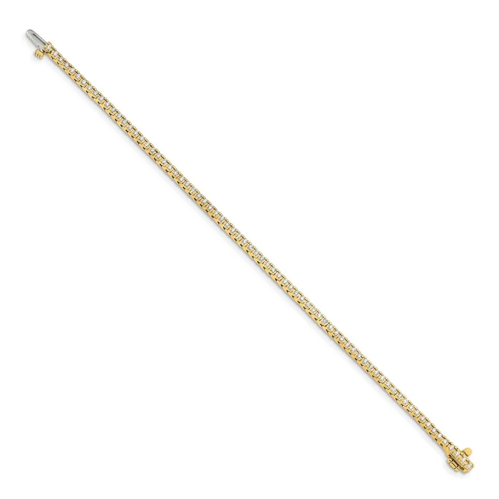 Goldia 14k Yellow Gold 1 14 Ct Lab Grown Diamond VSSI G Round Tennis Bracelet Bracelets