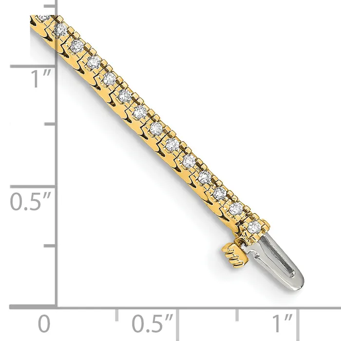 Goldia 14k Yellow Gold 1 14 Ct Lab Grown Diamond VSSI G Round Tennis Bracelet Bracelets