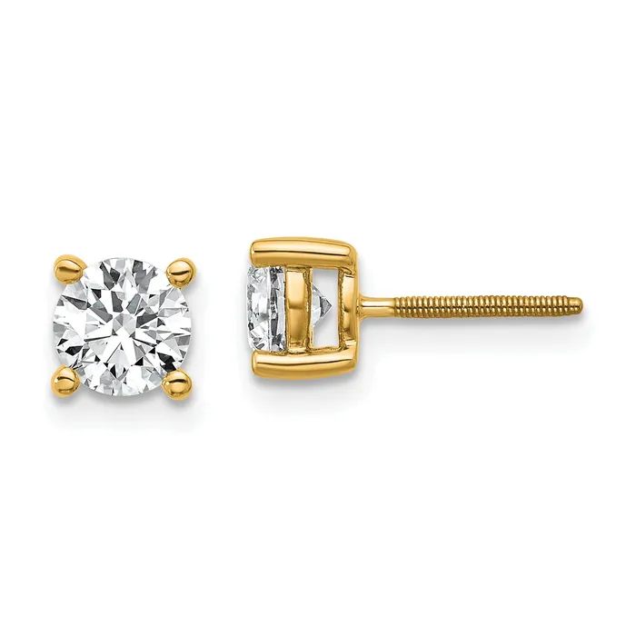 Goldia 14k Yellow Gold 1 ctw Certified Lab Grown Diamond VSSI G Round 4 Prong Heavy Wt Screwback Stud Earrings Earrings Goldia 14k Yellow Gold 1 ctw Certified Lab Grown Diamond VSSI G Round 4 Prong Heavy Wt Screwback Stud Earrings Earrings
