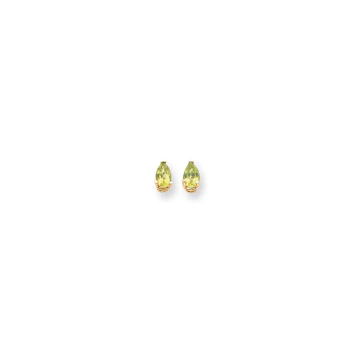 Goldia 14k Yellow Gold 6x4mm Pear Peridot Earrings Earrings