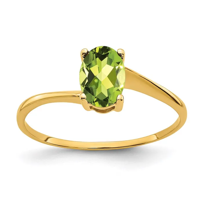 Goldia 14K Yellow Gold 7x5mm Oval Peridot ring Rings