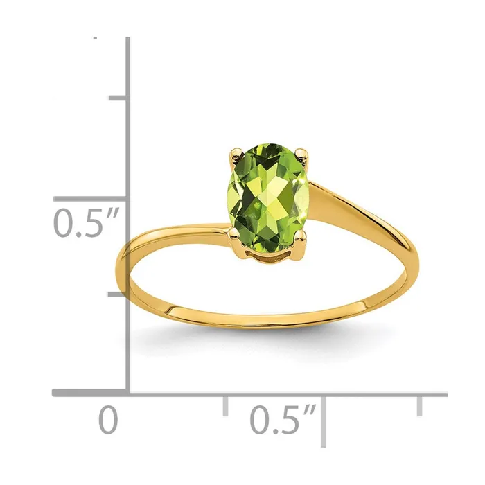 Goldia 14K Yellow Gold 7x5mm Oval Peridot ring Rings