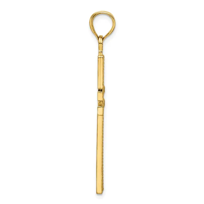 Goldia 14k Yellow Gold Polished Beaded Cross Pendant Necklaces