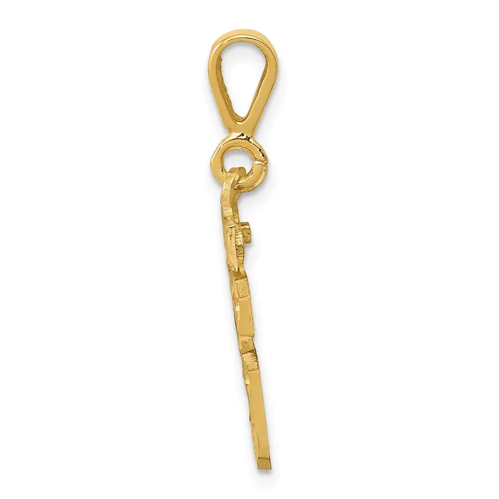 Goldia 14k Yellow Gold Small Brushed Diamondcut Number 16 Charm Charm Necklaces