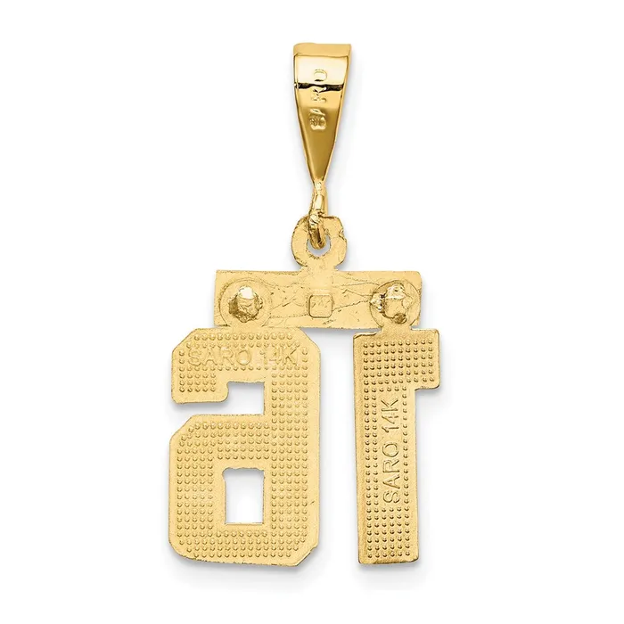 Goldia 14k Yellow Gold Small Brushed Diamondcut Number 16 Charm Charm Necklaces