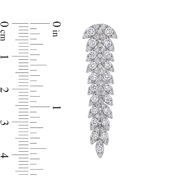 Goldia 35 CT TW Marquise Composite Diamond Vine Drop Earrings in 14K White Gold Earrings Goldia 35 CT TW Marquise Composite Diamond Vine Drop Earrings in 14K White Gold Earrings
