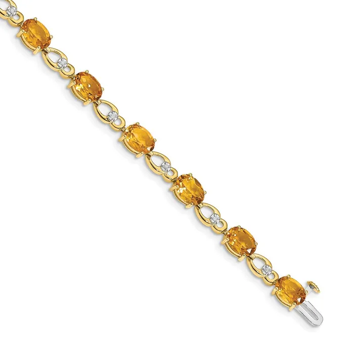 goldiaca Bracelets 14k Yellow Gold Citrine and Natural Diamond Bracelet