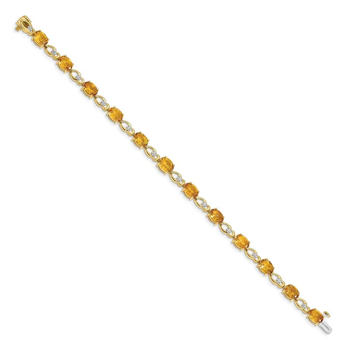 goldiaca Bracelets 14k Yellow Gold Citrine and Natural Diamond Bracelet