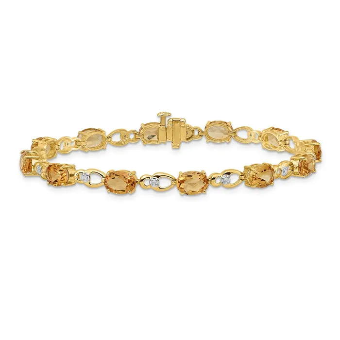 goldiaca Bracelets 14k Yellow Gold Citrine and Natural Diamond Bracelet