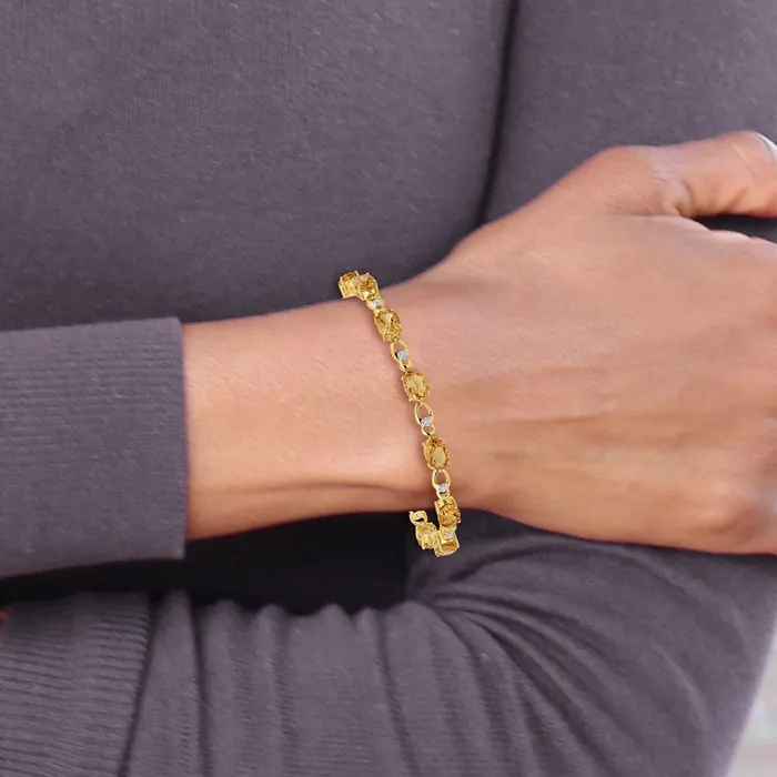 goldiaca Bracelets 14k Yellow Gold Citrine and Natural Diamond Bracelet