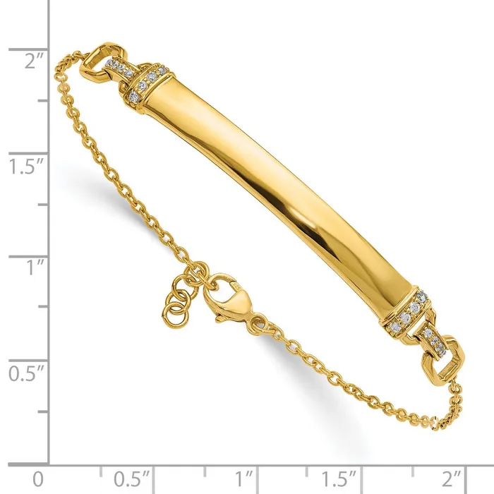 goldiaca Bracelets 14k Yellow Gold Natural Diamond ID Bracelet