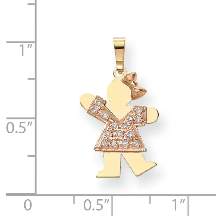 goldiaca Rings 14k Two tone VS Diamond kid pendant