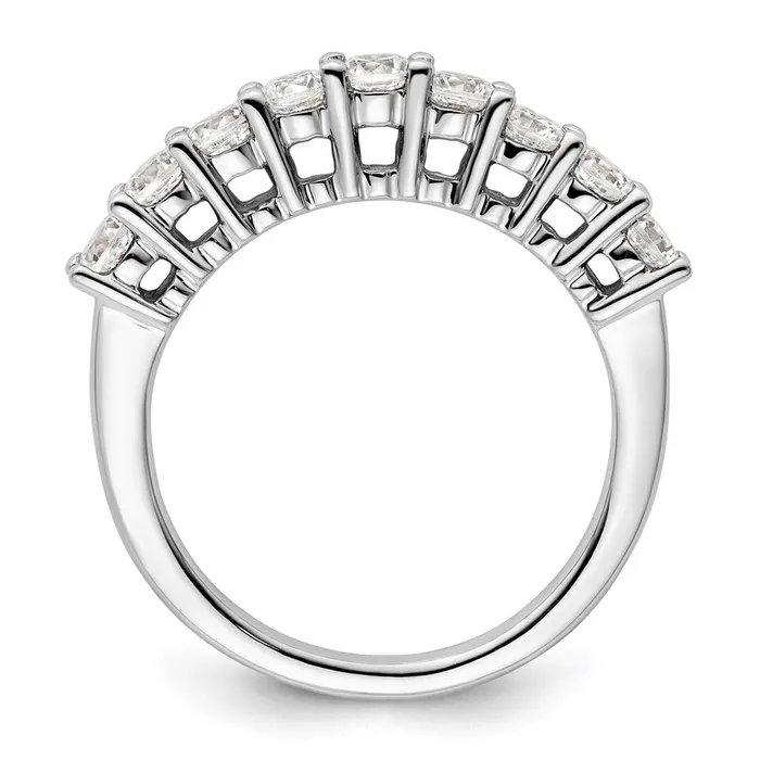 goldiaca Rings 14K White Gold 9Stone Real Diamond Band
