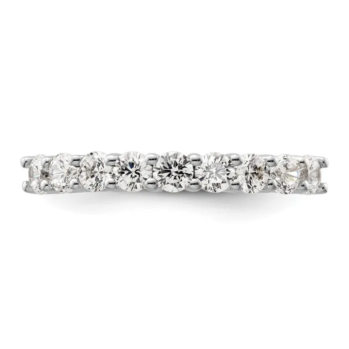 goldiaca Rings 14K White Gold 9Stone Real Diamond Band