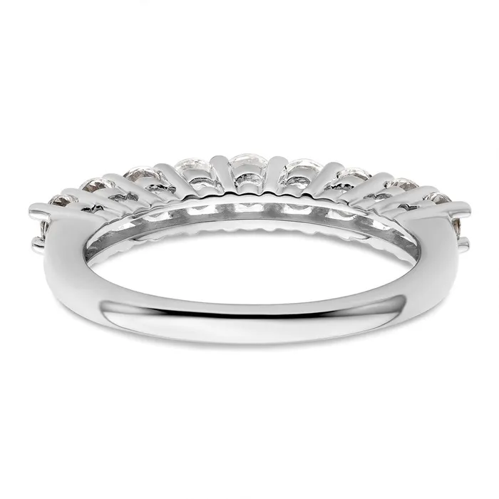 goldiaca Rings 14K White Gold 9Stone Real Diamond Band