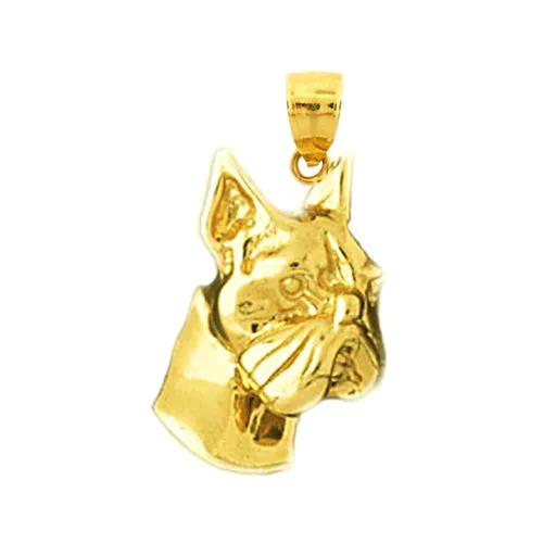 Goldia Charm Necklaces 14K Gold Boxer Head Charm
