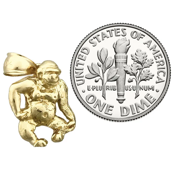 Goldia Charm Necklaces 14K Gold Gorilla Charm