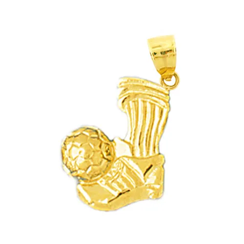 Goldia Charm Necklaces 14K Gold Soccer Cleat and Ball Charm