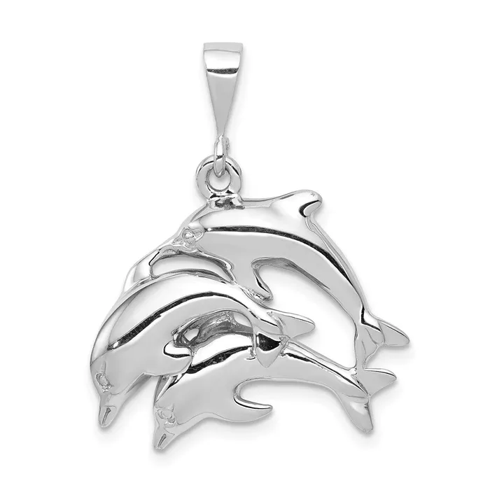 Goldia Charm Necklaces 14k White Gold Dolphin Charm