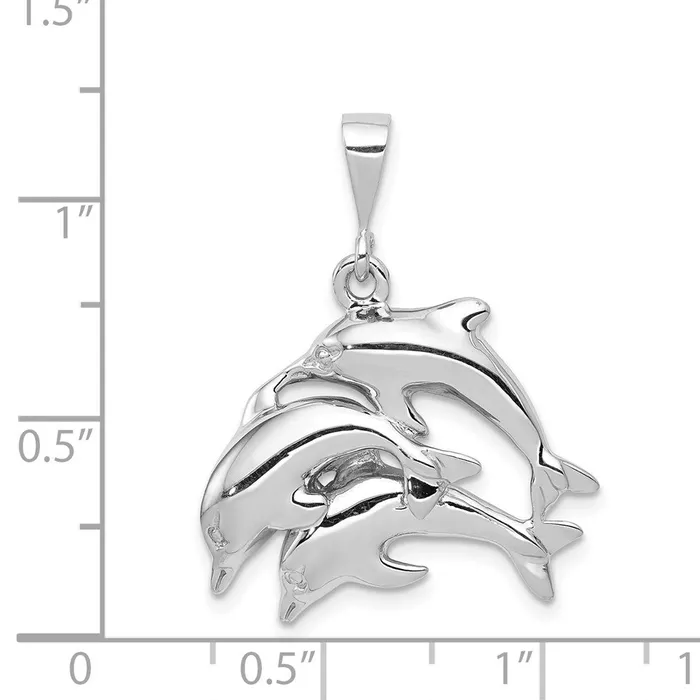 Goldia Charm Necklaces 14k White Gold Dolphin Charm