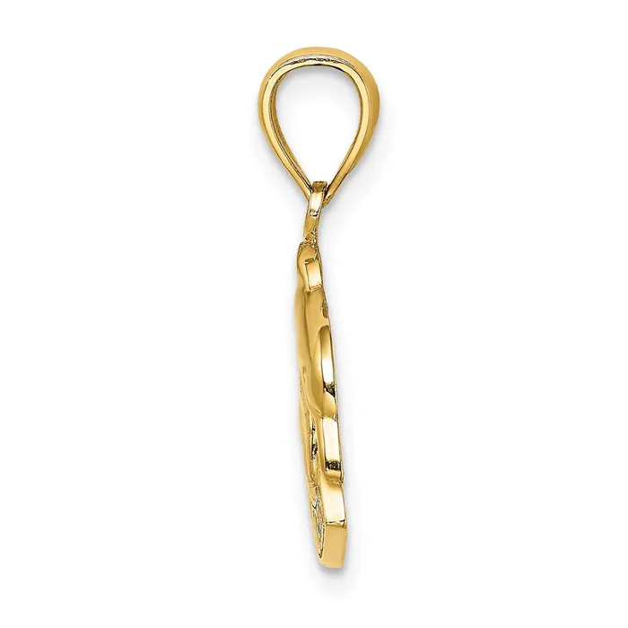 Goldia Charm Necklaces 14k Yellow Gold 2D ST MARTIN Under Dolphin Charm