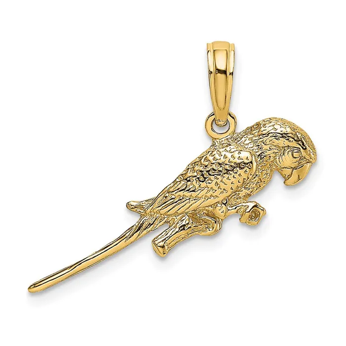 Goldia Charm Necklaces 14k Yellow Gold 3D Parrot Charm