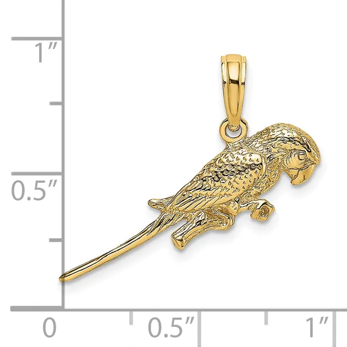 Goldia Charm Necklaces 14k Yellow Gold 3D Parrot Charm