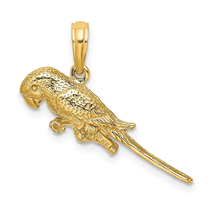 Goldia Charm Necklaces 14k Yellow Gold 3D Parrot Charm