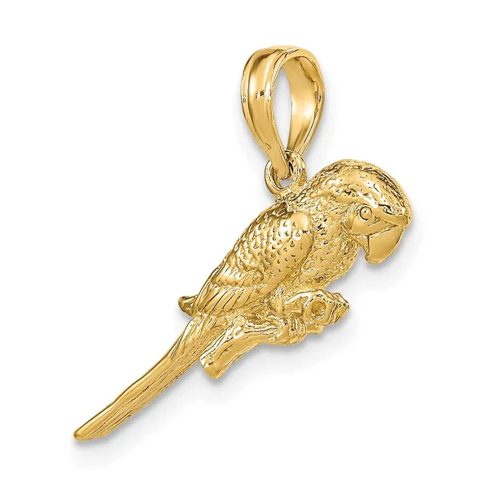 Goldia Charm Necklaces 14k Yellow Gold 3D Parrot Charm