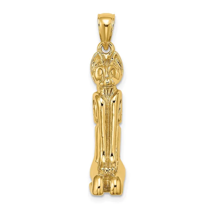 Goldia Charm Necklaces 14k Yellow Gold 3D Polished MARCO ISLAND Cat Charm Goldia Charm Necklaces 14k Yellow Gold 3D Polished MARCO ISLAND Cat Charm