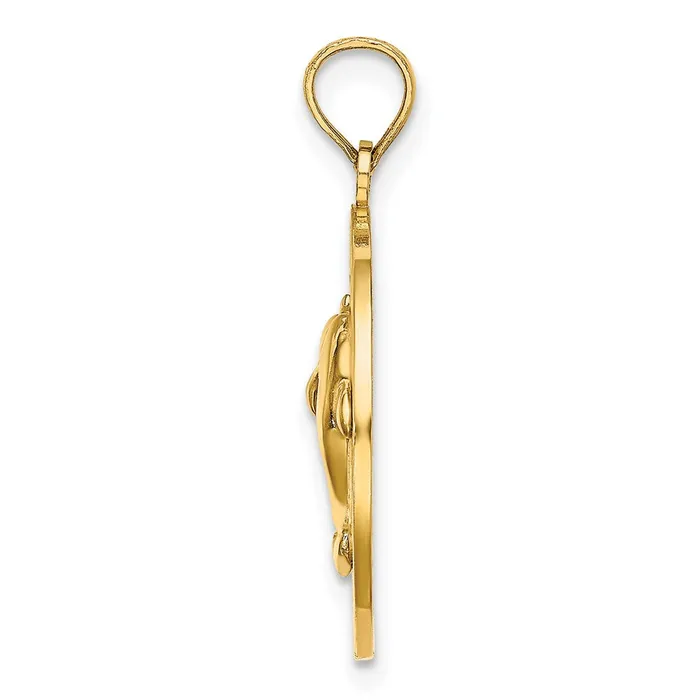 Goldia Charm Necklaces 14k Yellow Gold BONAIRE Circle w Dolphins Charm