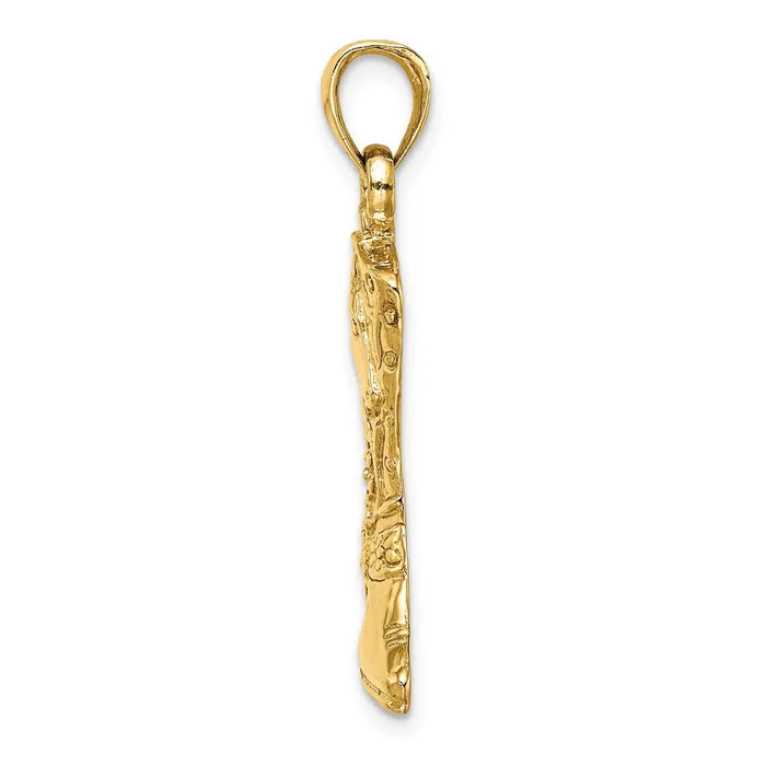 Goldia Charm Necklaces 14k Yellow Gold Cowboy Boot with Spur Charm