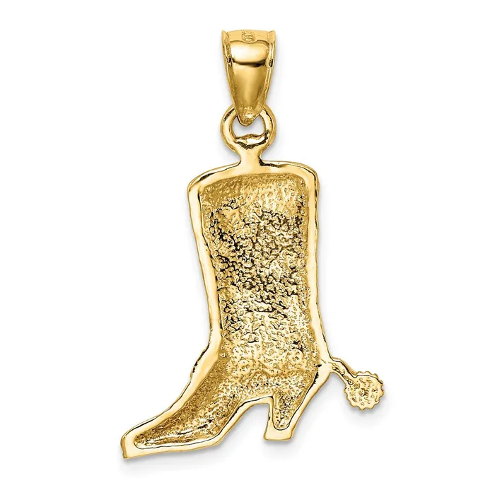 Goldia Charm Necklaces 14k Yellow Gold Cowboy Boot with Spur Charm