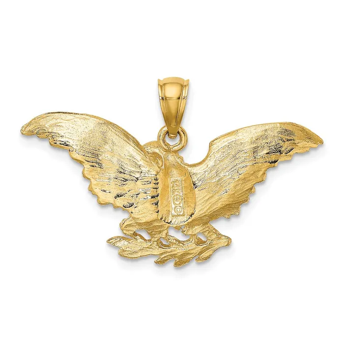Goldia Charm Necklaces 14k Yellow Gold Eagle w Wings Spread Charm