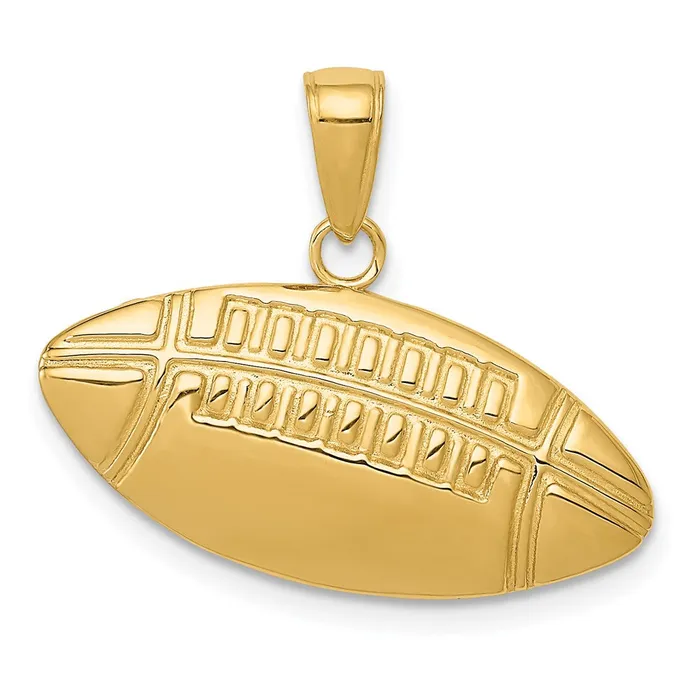 Goldia Charm Necklaces 14k Yellow Gold Polished Medium Football Charm
