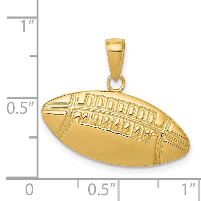 Goldia Charm Necklaces 14k Yellow Gold Polished Medium Football Charm