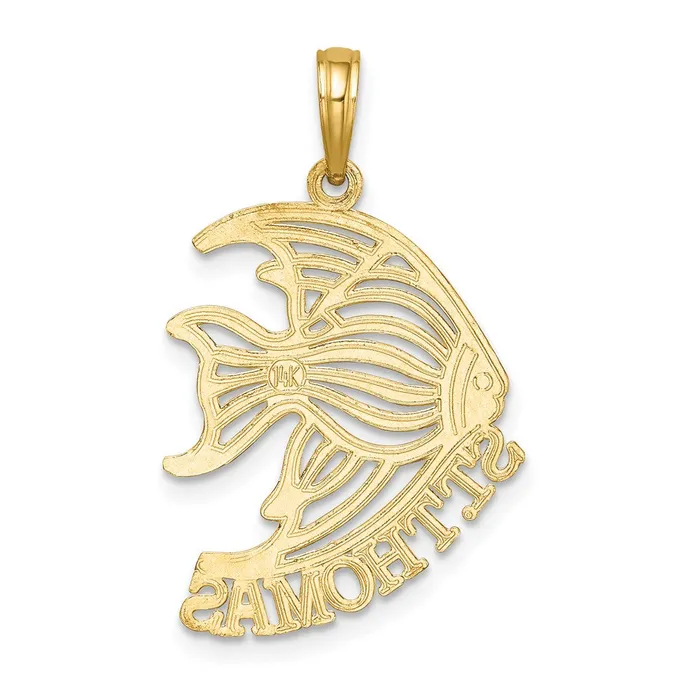 Goldia Charm Necklaces 14k Yellow Gold Polished ST THOMAS Angelfish Charm