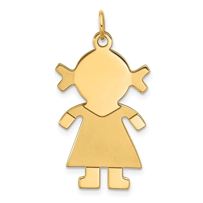 Goldia Charm Necklaces 14k Yellow Gold Satin Girl Charm