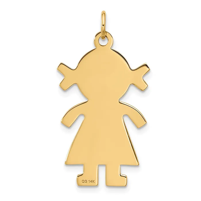 Goldia Charm Necklaces 14k Yellow Gold Satin Girl Charm