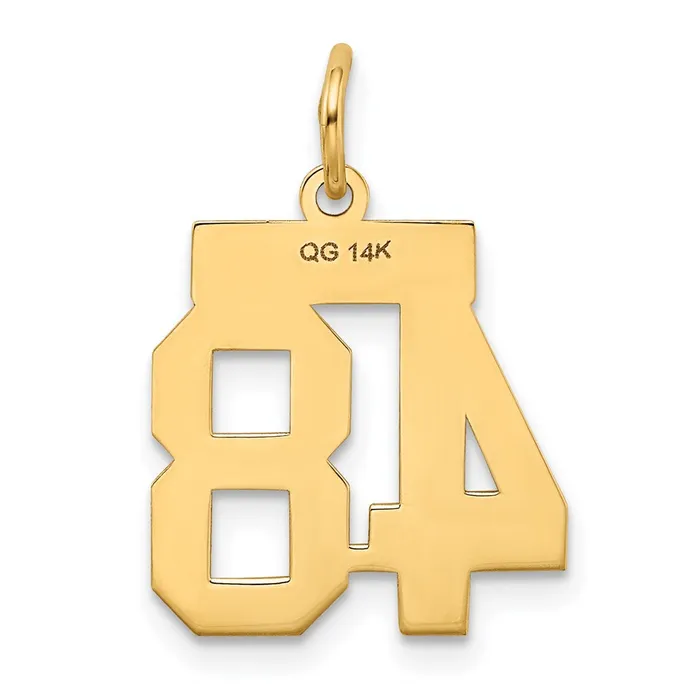 Goldia Charm Necklaces 14k Yellow Gold Small Polished Number 48 Charm