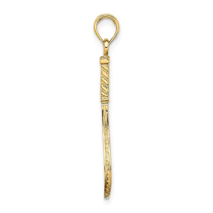 Goldia Charm Necklaces 14k Yellow Gold Solid Polished 3D Tennis Racquet Charm