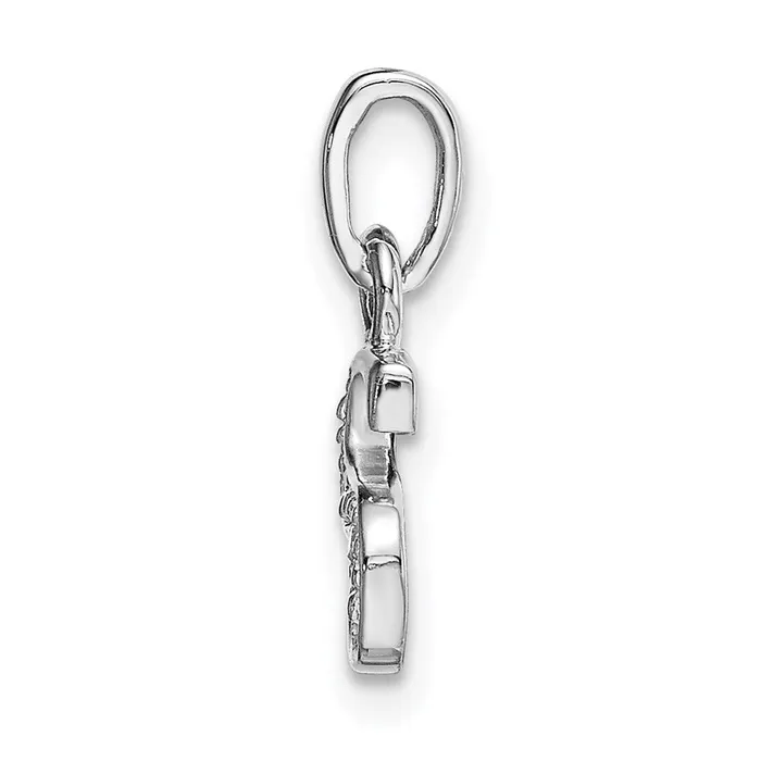 Goldiacom 14K White Gold Polished 01ct Diamond Initial S Charm Charm Necklaces