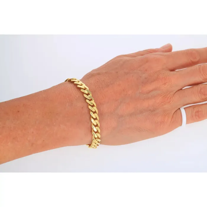 Goldiacom Bracelets 10k Yellow Gold Royal Monaco Miami Cuban Link 6mm Chain Bracelet w Box Clasp 9