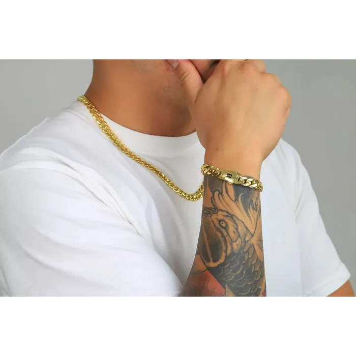 Goldiacom Bracelets 10k Yellow Gold Royal Monaco Miami Cuban Link 6mm Chain Bracelet w Box Clasp 9