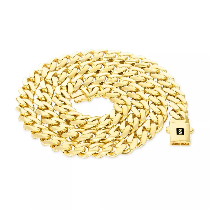 Goldiacom Bracelets 10k Yellow Gold Royal Monaco Miami Cuban Link 6mm Chain Bracelet w Box Clasp 9