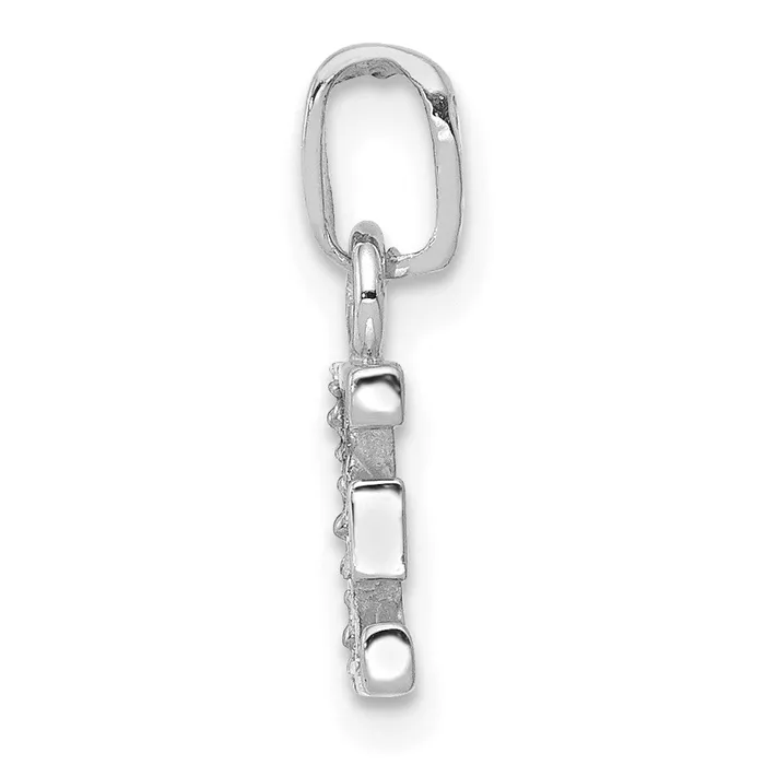 Goldiacom Charm Necklaces 14K White Gold Polished 01ct Diamond Initial E Charm